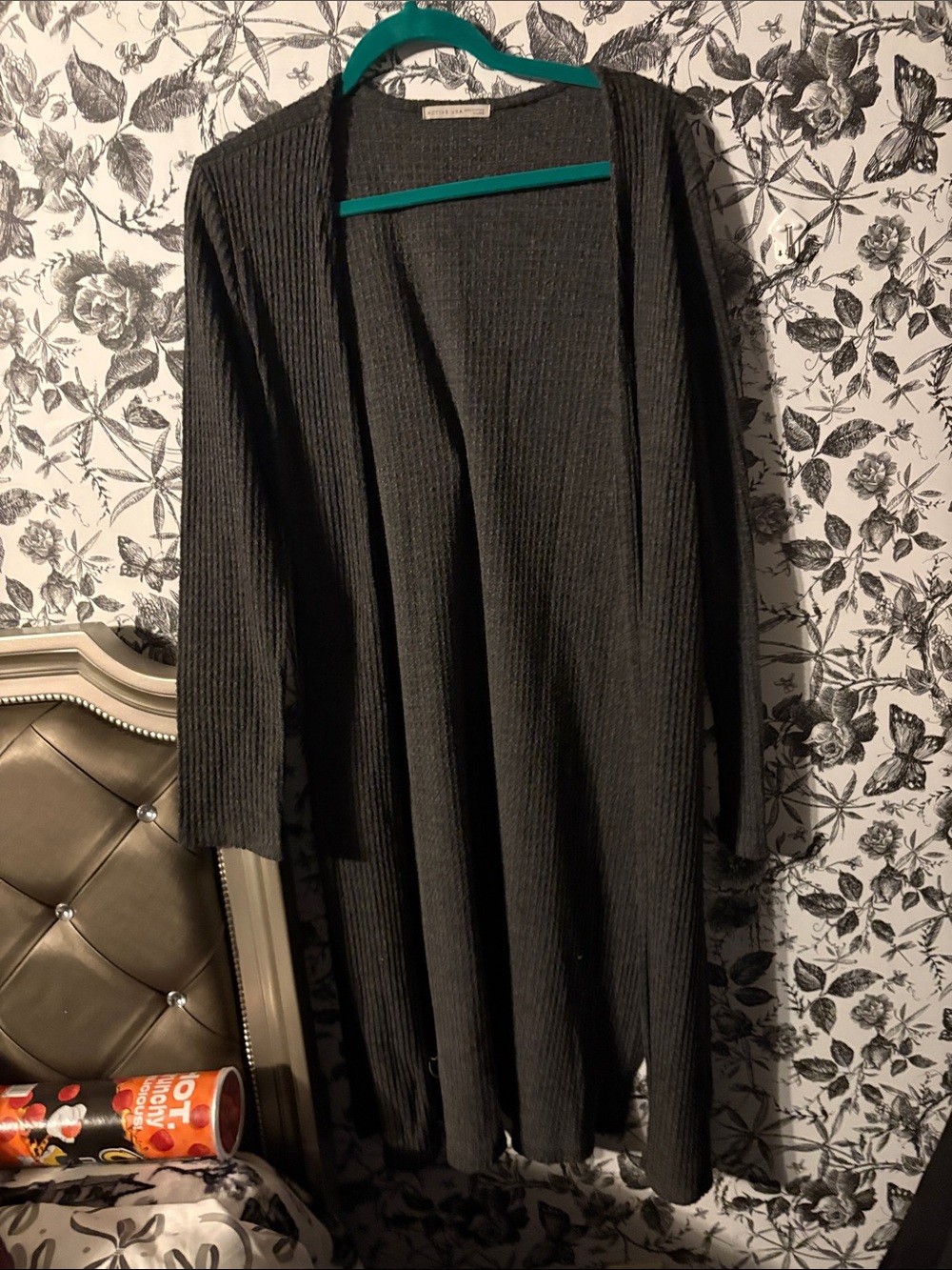 Women's Long Ribbed Open Cardigan Sweater - Black